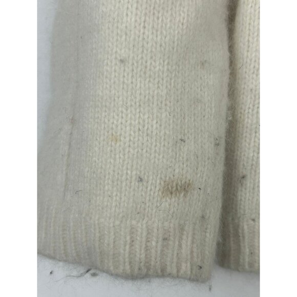Tesori Womens Ivory Sweater L Diamond Pattern Desing Angora Rabbit & Wool Blend - Picture 11 of 12
